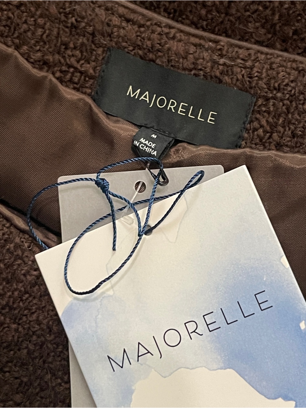 NEW MAJORELLE Riah Hot Shorts Chocolate Brown High-Rise Tweed Mini Shorts Medium - Picture 4 of 11